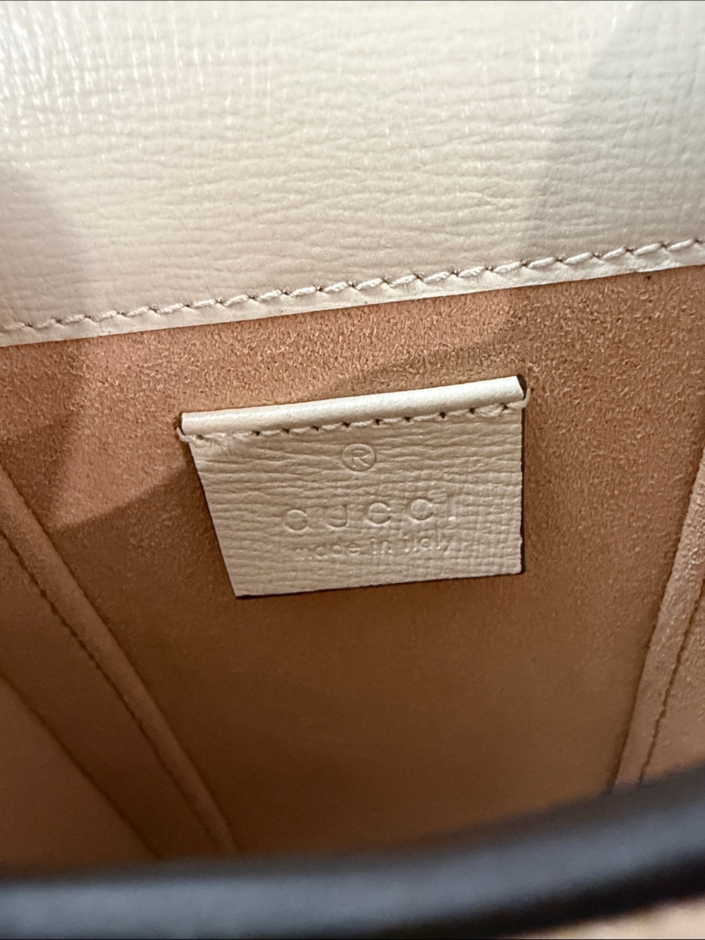 Gucci Beige Monogram Crossbody with White Trim and Gold Horsebit - Picture 6 of 16